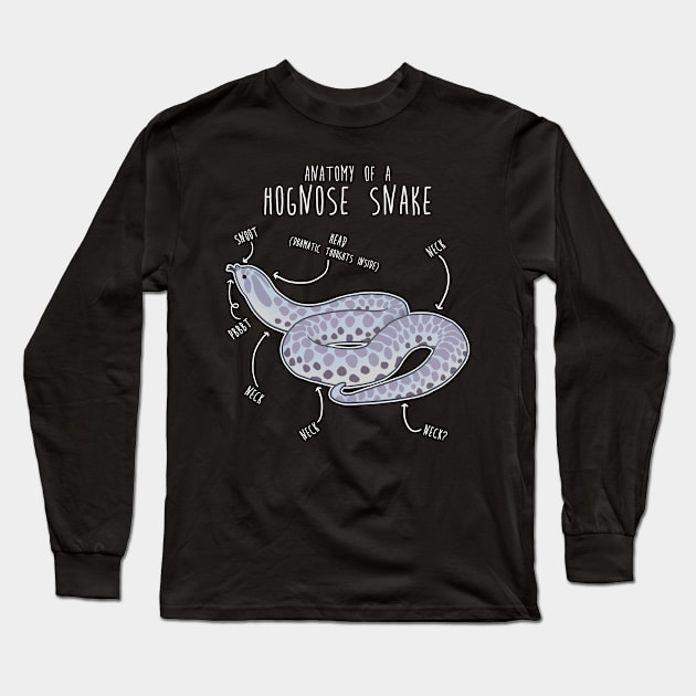 Lavendar Hognose Snake Anatomy Long Sleeve T-Shirt by Psitta